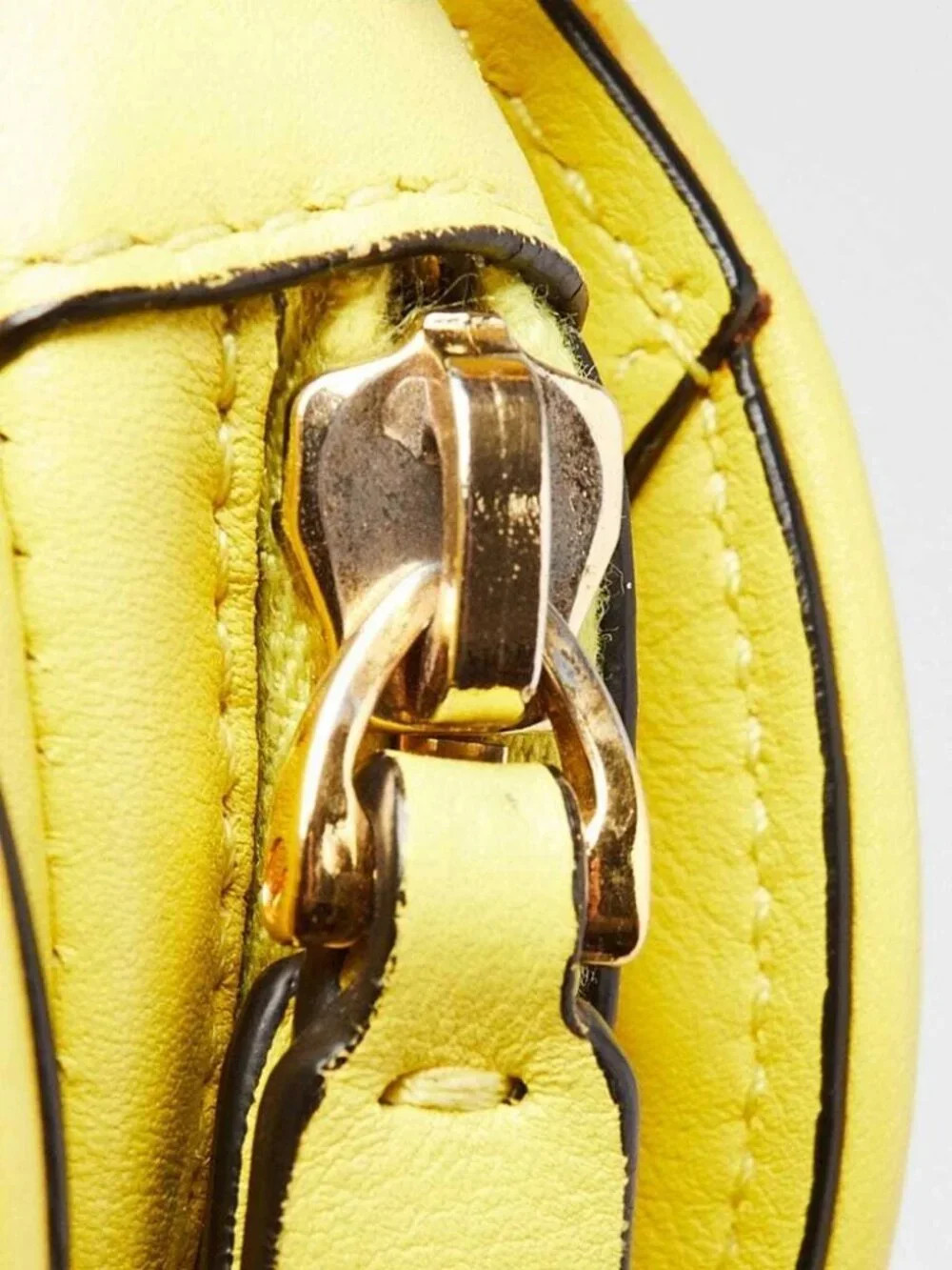 Valentino Yellow Leather Logo-Go Bag